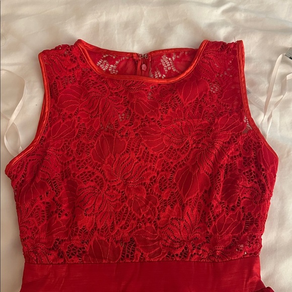 High Low Betsy Adams Red Formal Dress - Picture 2 of 4